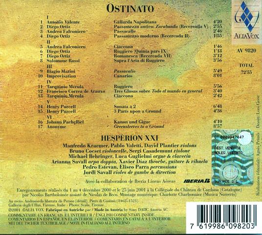 Ostinato - CD Audio di Jordi Savall,Hespèrion XXI - 2