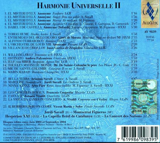 Harmonie Universelle II - CD Audio di Jordi Savall,Montserrat Figueras,Le Concert des Nations,Hespèrion XXI,Capella Reial de Catalunya - 2