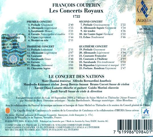 Les Concerts Royaux - CD Audio di François Couperin,Jordi Savall,Le Concert des Nations - 2