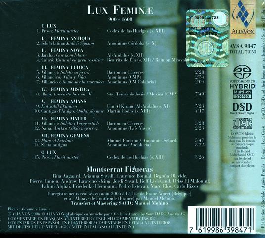 Lux Feminae - SuperAudio CD ibrido di Montserrat Figueras - 2