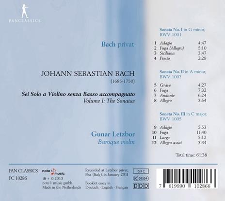 Sonate Bwv1001, 1003, 1005 - CD Audio di Johann Sebastian Bach - 2