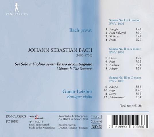 Sonate Bwv1001, 1003, 1005 - CD Audio di Johann Sebastian Bach - 2