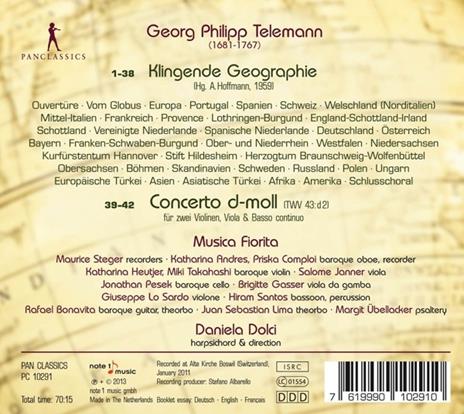 Klingende Geographie - CD Audio di Georg Philipp Telemann - 2