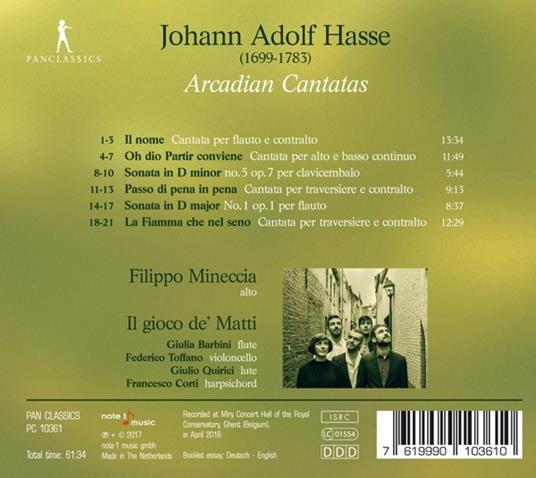 Arcadian Cantatas - CD Audio di Johann Adolph Hasse - 2