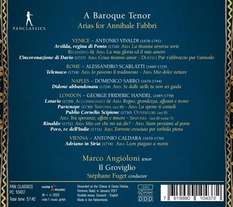 A Baroque Tenor - Arias For Annibale Fabbri - CD Audio di Marco Angioloni - 2