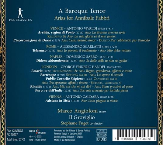 A Baroque Tenor - Arias For Annibale Fabbri - CD Audio di Marco Angioloni - 2