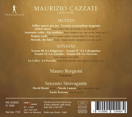 Maurizio Cazzati. Motets & Sonatas - CD Audio di Mauro - Seicento Stravagante Borgioni - 2