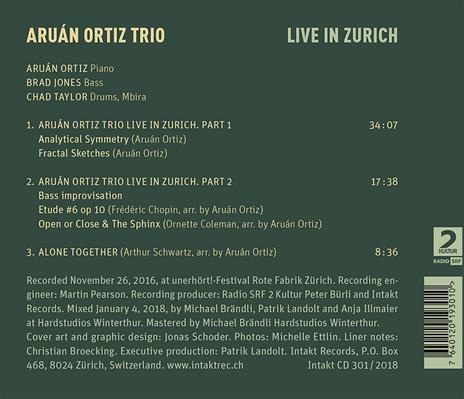 Live in Zurich - CD Audio di Aruan Ortiz - 2