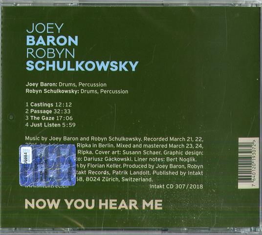 Now You Hear Me - CD Audio di Joey Baron,Robyn Schulkowsky - 2
