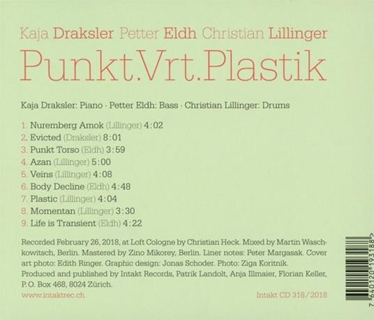 Punkt.Vrt.Plastik - CD Audio di Christian Lillinger,Kaja Draksler,Petter Eldh - 2