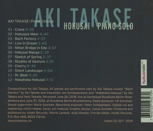 Hokusai. Piano Solo - CD Audio di Aki Takase - 2