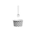 Zak!design Set 2pz Coppetta Per Gelato Con Cucchiaio Dotty Bianco Pois Neri