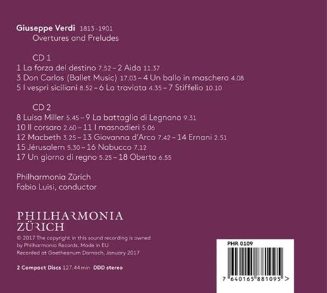 Ouvertures e Preludi - Sinfonie complete dalle opere - CD Audio di Giuseppe Verdi,Fabio Luisi - 2
