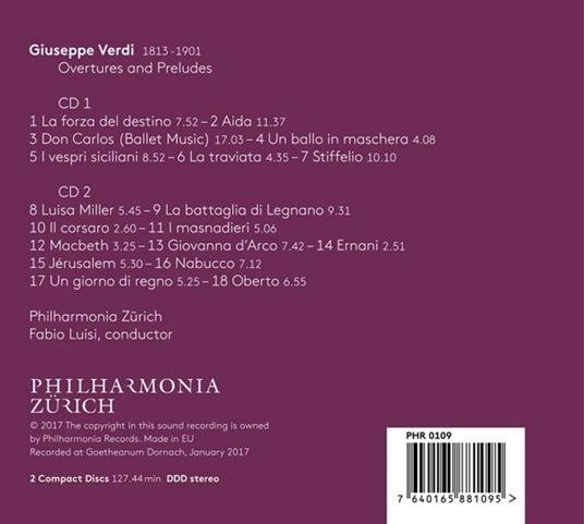 Ouvertures e Preludi - Sinfonie complete dalle opere - CD Audio di Giuseppe Verdi,Fabio Luisi - 2