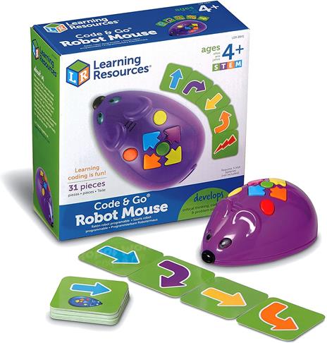 Learning Resources - Code&Go Topolino Robot Topolino Robot Giocattolo, 31 Pezzi, Colore Multicolore, LER2841
