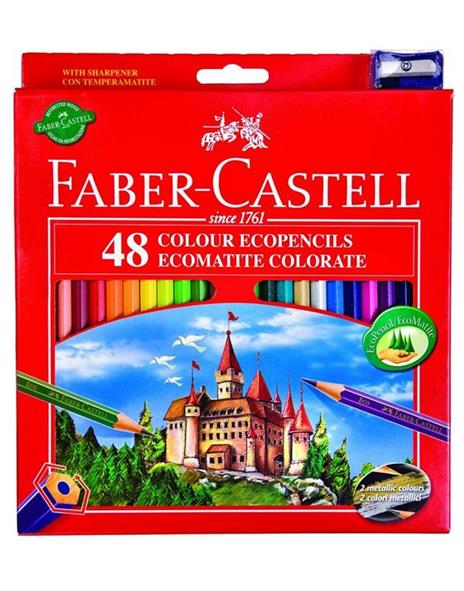 Matite colorate Faber-Castell Eco. Astuccio in cartone 48 colori