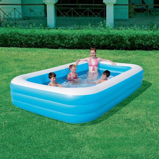 Bestway 54009 Piscinetta per bambini, rettangolare, 305x183x56 cm, Blu - 2