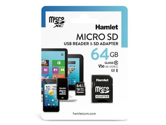 Hamlet XSD064-U3V30 memoria flash 64 GB MicroSD Classe 10 - 3
