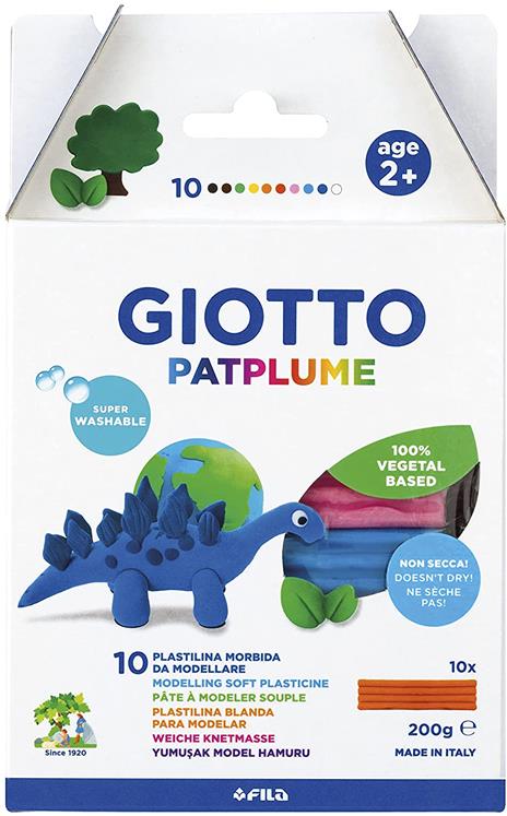 Pasta da modellare Giotto Patplume. Scatola 10 panetti da 20 g. Colori classici - 2