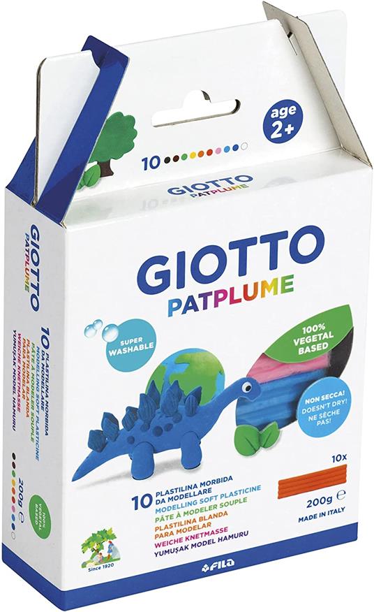 Pasta da modellare Giotto Patplume. Scatola 10 panetti da 20 g. Colori classici - 3
