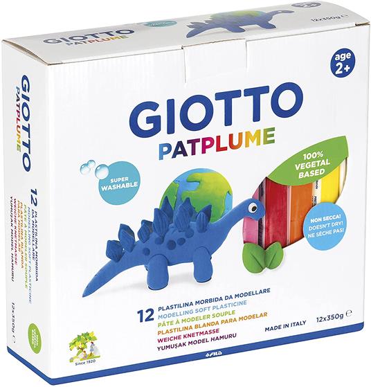 Pasta da modellare Giotto Patplume. Scatola 10 panetti da 20 g. Colori classici - 6