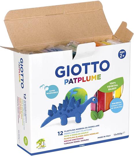 Pasta da modellare Giotto Patplume. Scatola 10 panetti da 20 g. Colori classici - 7