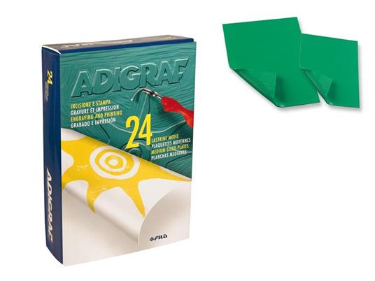 Adigraf confezione 24 pezzi lastra per incisione