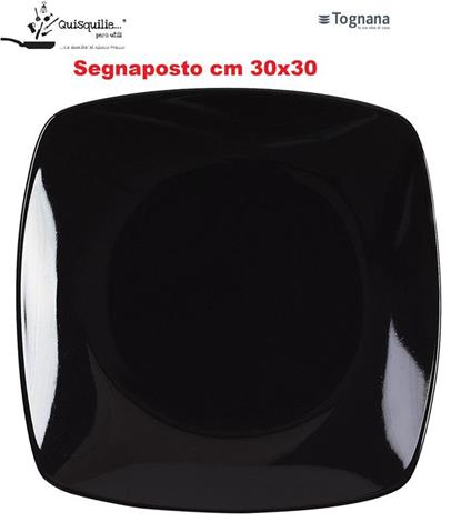 Tognana square segnaposto piatto in porcellana nero cm 30 x 30 qualità professionale