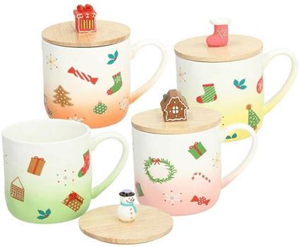 Tazza Mug con Coperchio Country Natale