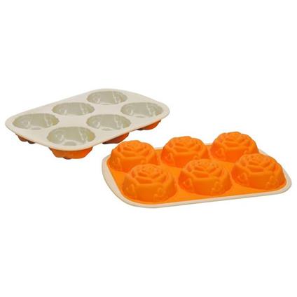 cupcakes stampo muffin arancione ,cm 28x19 - in silicone - 40 + 230 ° qualità extra