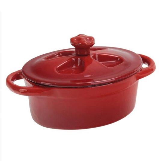 Mini Cocotte Ghisa Ovale Rossa Cm 12X9 H 7 Ilsa (M)