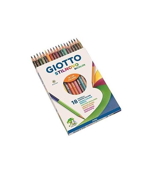 Pastelli Giotto Stilnovo Bicolor. Scatola 18 matite colorate