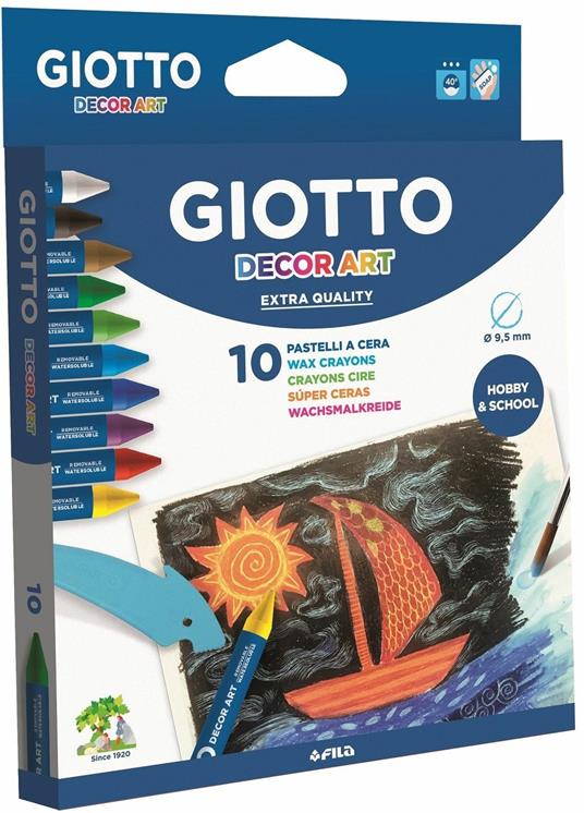 Pastelli a cera Giotto Decor Art. Scatola 10 colori assortiti