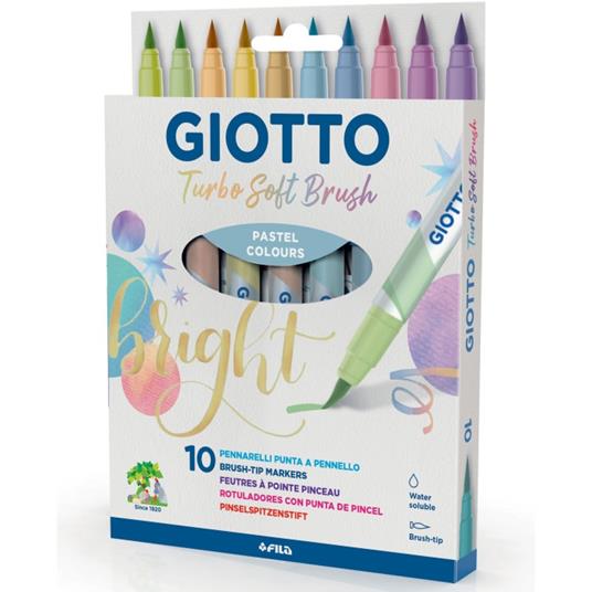 Pennarelli Giotto Turbo Soft Brush Set Pastel 10 Pezzi - Fila - Cartoleria  e scuola