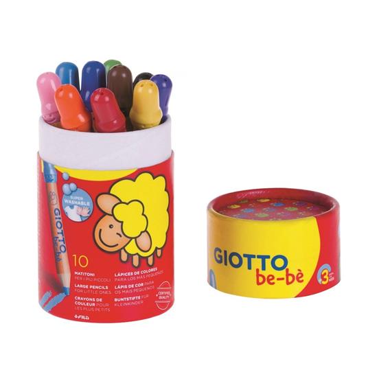 Pastelli Supermatitoni Giotto be-bè. Barattolo 10 matite colorate assortite - 3