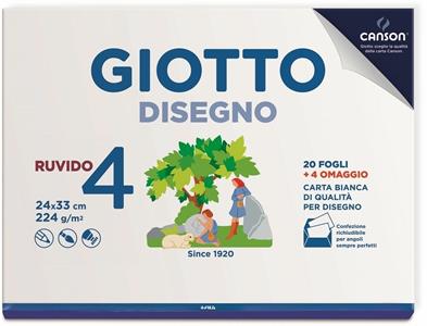Cartoleria Album da disegno carta ruvida Giotto Album Disegno 4 24 fogli 224 g/m2 - 24x33cm Giotto