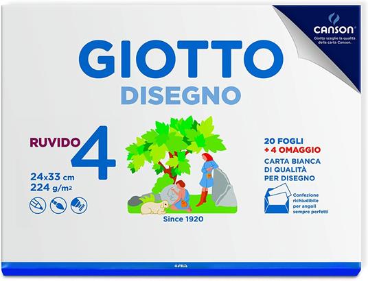 Album da disegno carta ruvida Giotto Album Disegno 4 24 fogli 224 g/m2 -  24x33cm - Giotto - Cartoleria e scuola