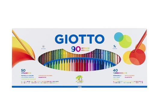 Colori Giotto Confezione da 90 - 50 pastelli + 40 pennarelli