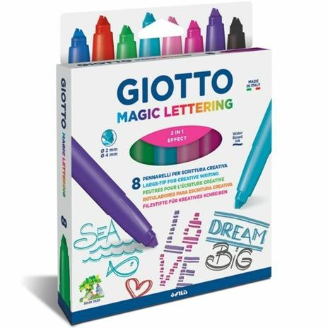 Pennarelli Giotto Magic Lettering. Confezione 8 colori