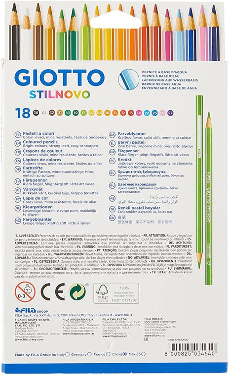 Pastelli Giotto Stilnovo Confezione 18 pezzi - 4