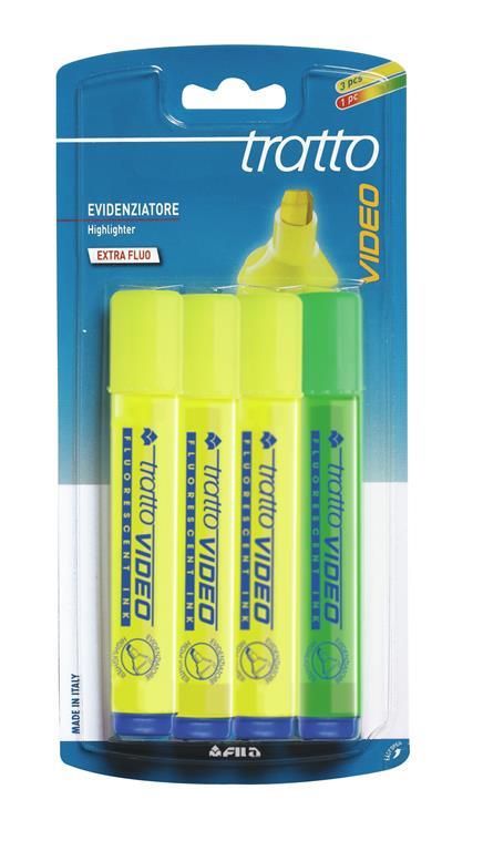 FILA 4 evidenziatori trattovideo colori assortiti evidenziatore