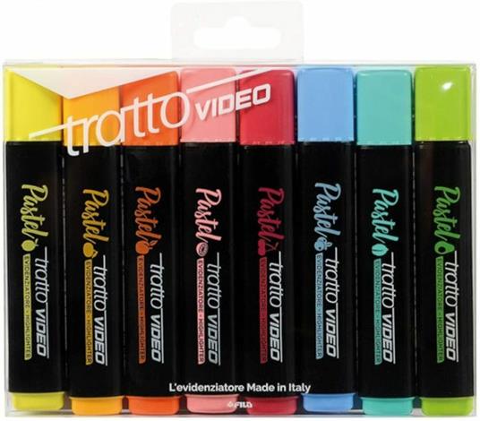 Tratto Video Pastel - Evidenziatori Pastel, Multicolore, 8 Pezzi