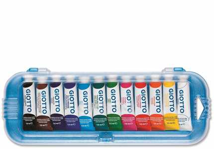 Cartoleria Tempera Giotto Extra in tubetto 7,5 ml. Scatola 12 colori assortiti Giotto
