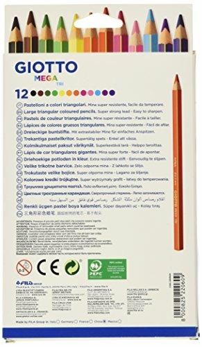 Pastelli Giotto Mega Tri. Scatola 12 matite colorate assortite - 3