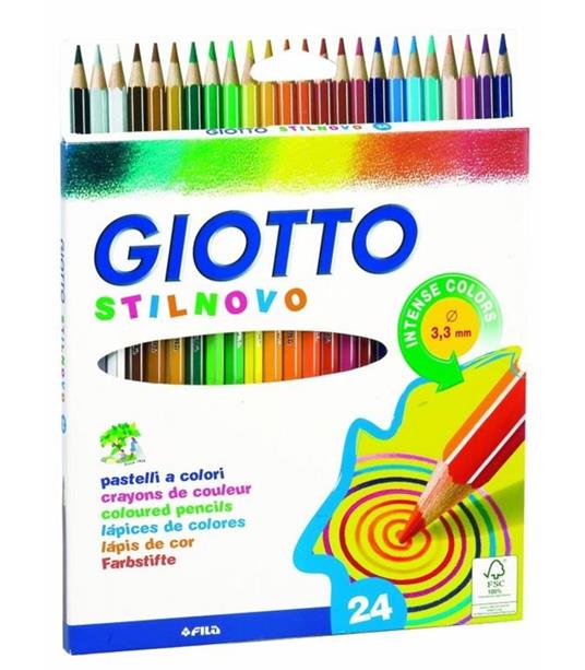 Pastelli Giotto Stilnovo. Scatola 24 matite colorate - Giotto
