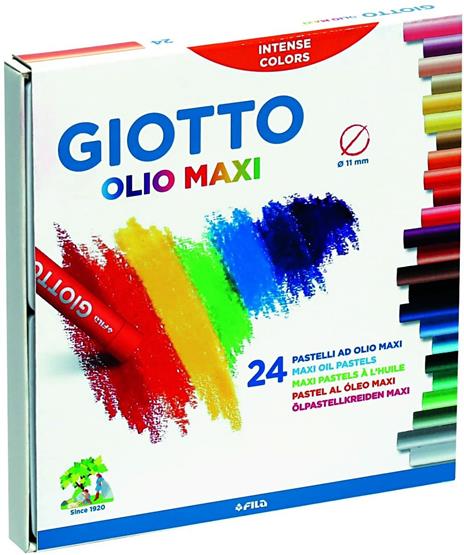 Pastelli a olio Giotto Olio Maxi. Scatola 24 colori assortiti - 3