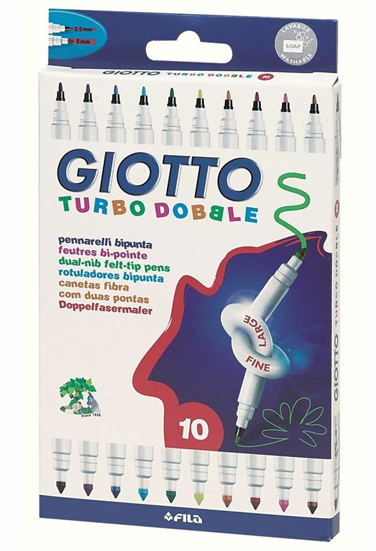 Pennarelli Giotto Turbo Dobble. Scatola 10 colori assortiti