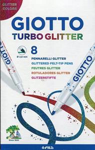 Pennarelli Giotto Turbo Glitter. Scatola 8 colori assortiti