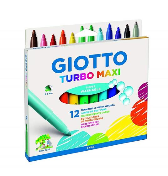 Pennarelli Giotto Turbo Maxi. Scatola 12 colori assortiti - 6