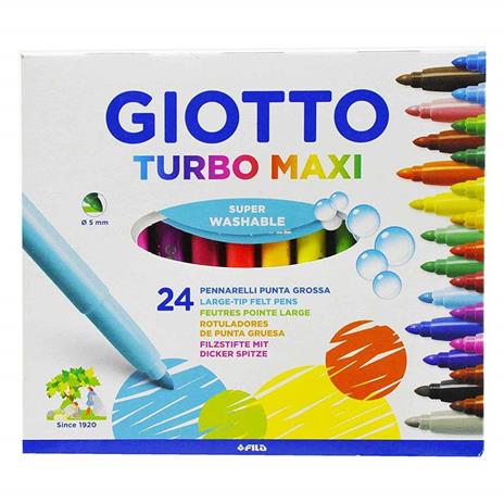 Pennarelli Giotto Turbo Maxi. Scatola 24 colori assortiti